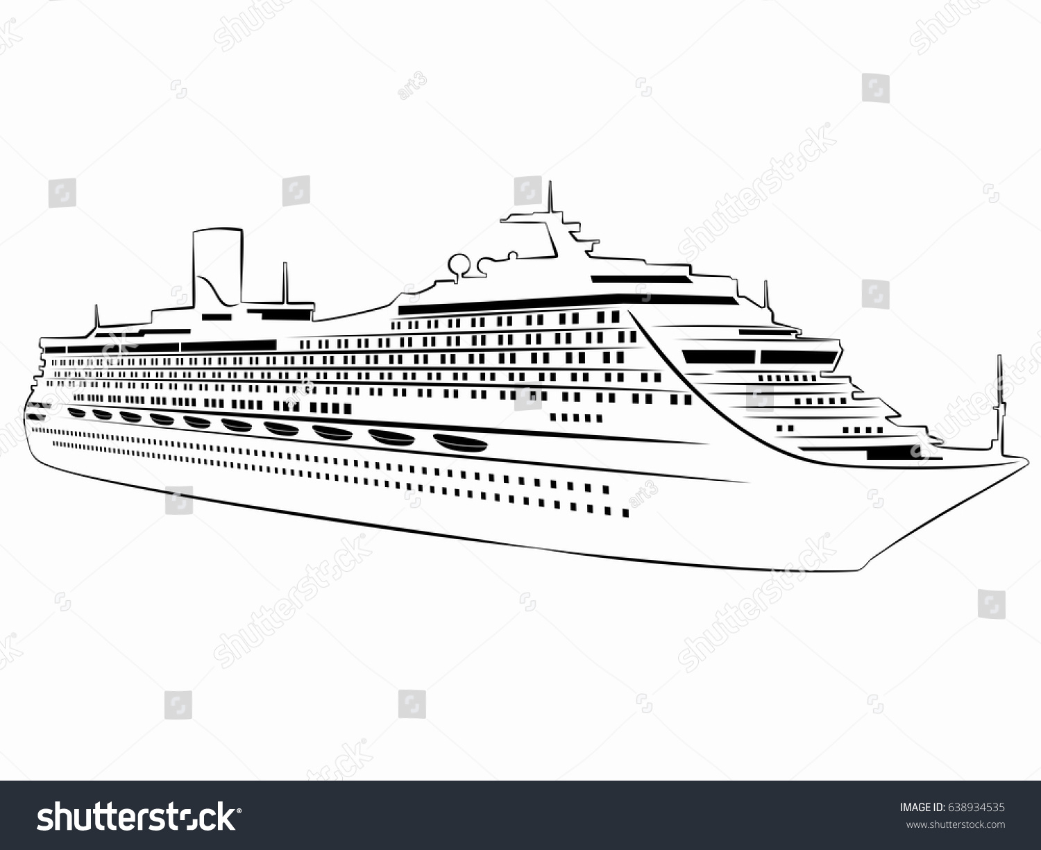 Cruise Ship Drawing Easy Cruise Gallery