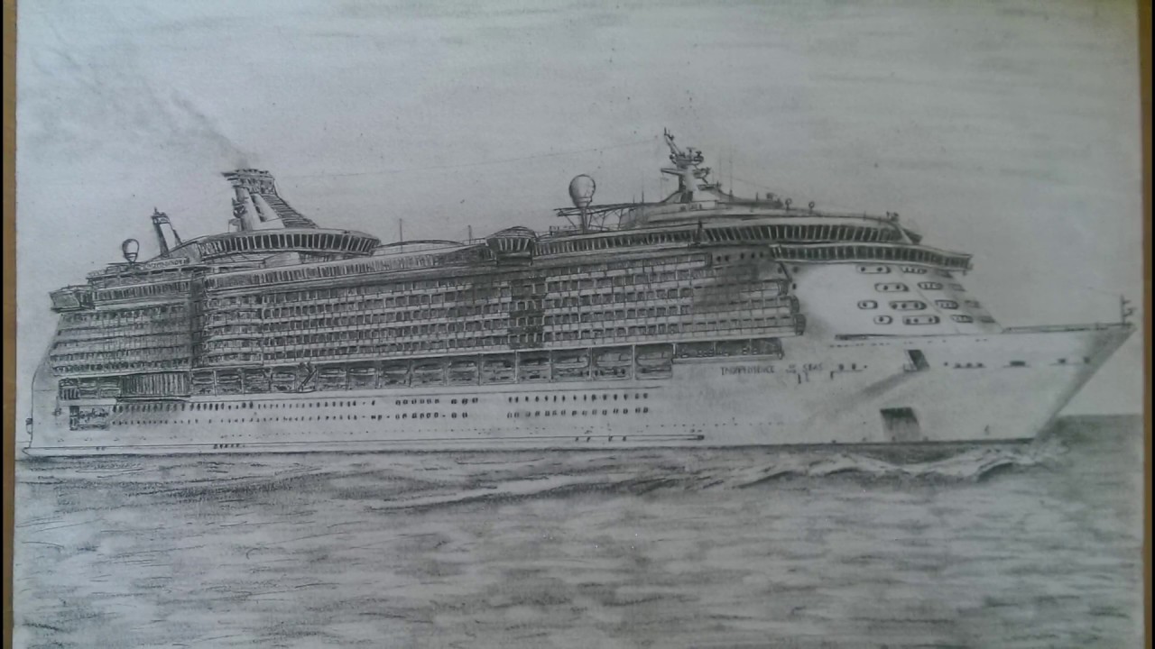 1280x720 How To Draw Independence Of The Seas - Cruise Ship Drawing