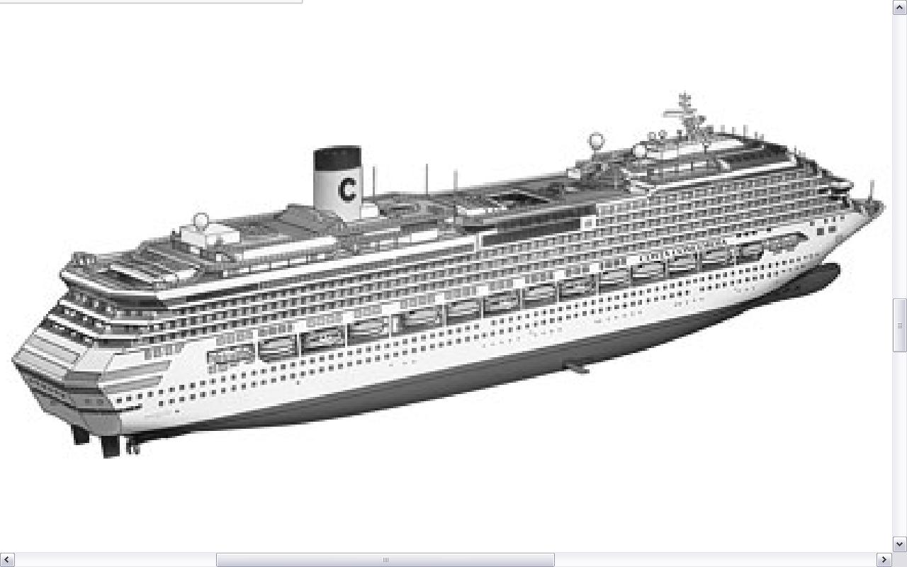 Cute Cruise Ship Drawing Sketch 