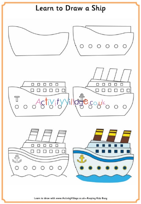 460x663 Learn To Draw A Ship - Cruise Ship Drawing