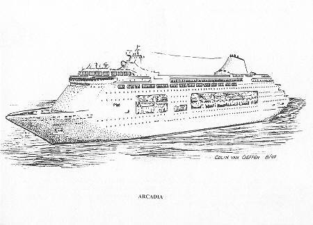 450x324 pampo cruise ship arcadia postcards ex star princess now ocean village - Cruise Ship Drawing