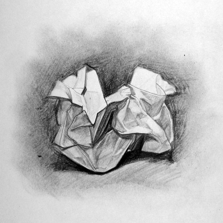 720x720 Tengd Mynd In Drawings, Art Drawings, Paper Drawing - Crumpled Paper Drawing