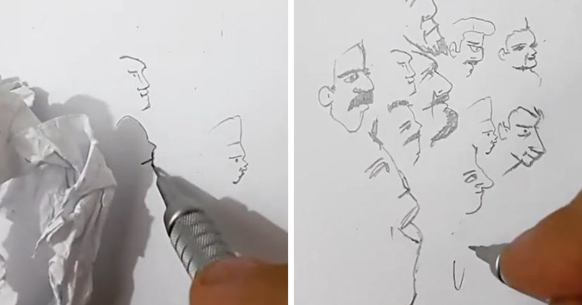 1200x630 artist turns shadows of trash into art bored panda - Crumpled Paper Drawing