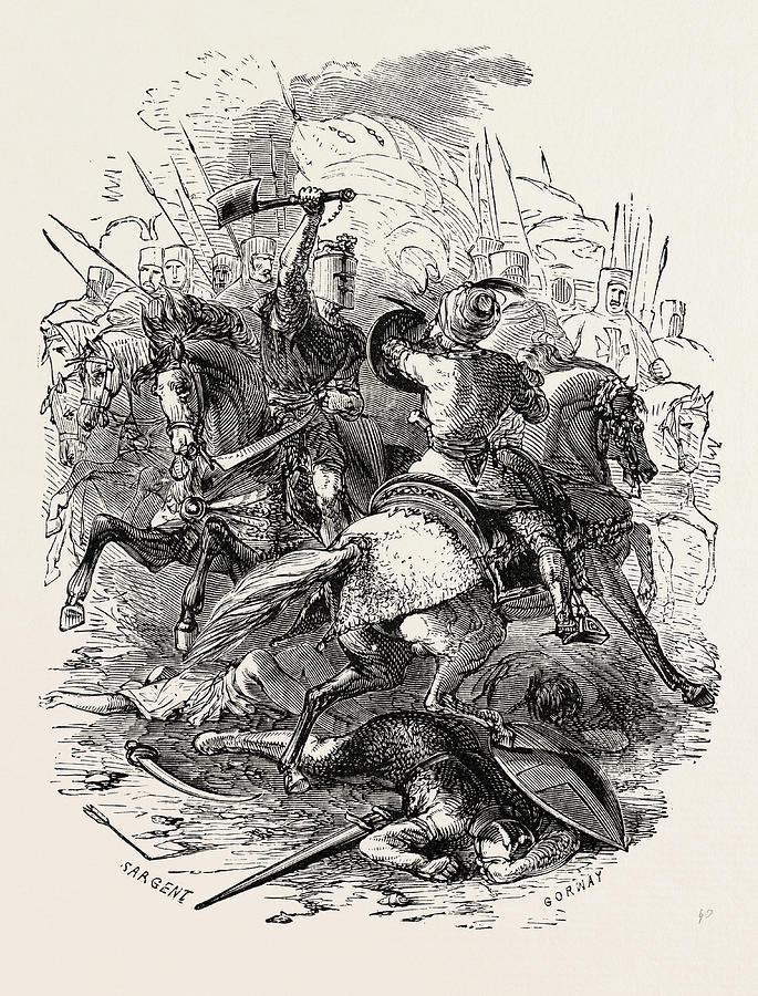 685x900 The Crusaders And Their Foes Drawing - Crusaders Drawing