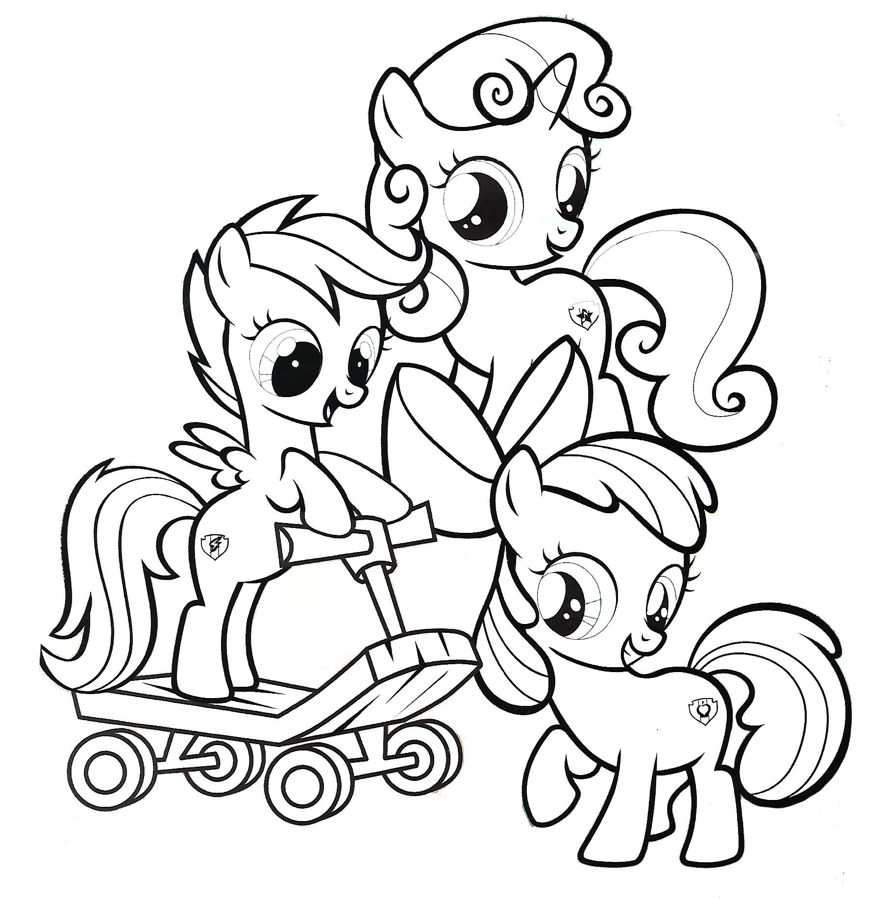 1816x1836 Cutie Mark Crusaders, My Little Pony Coloring - Crusaders Drawing