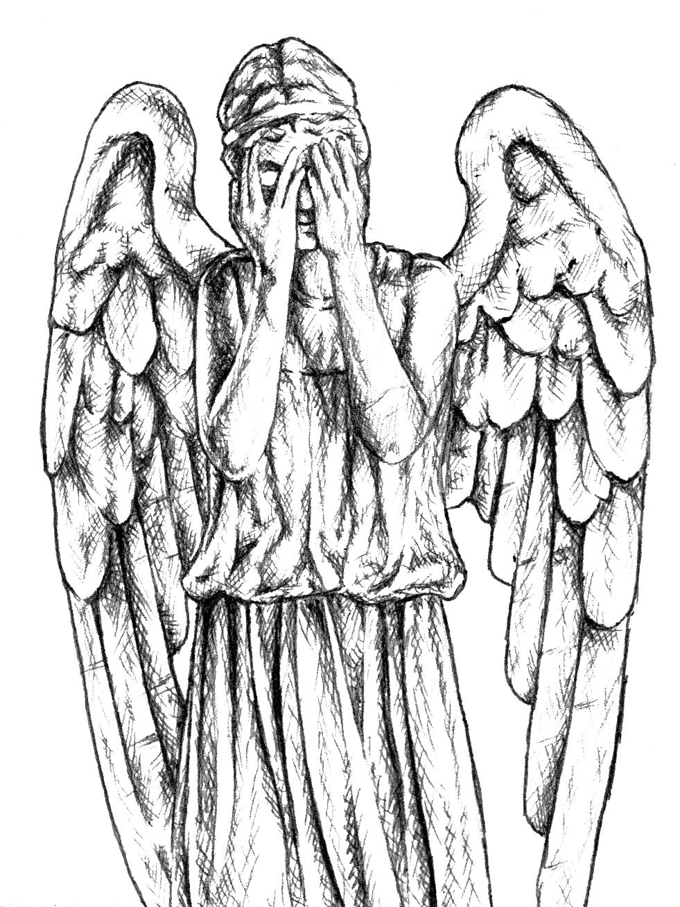 981x1307 Doctor Who Weeping Angels Sketches Projects To Try Doctor Who - Crying Angel Drawing
