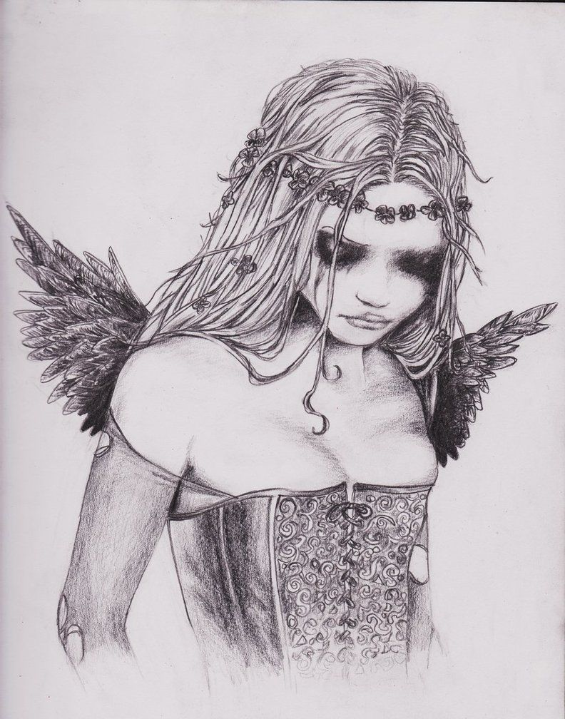 792x1008 Angel Paintings And Drawings Crying Angel - Crying Angel Drawing
