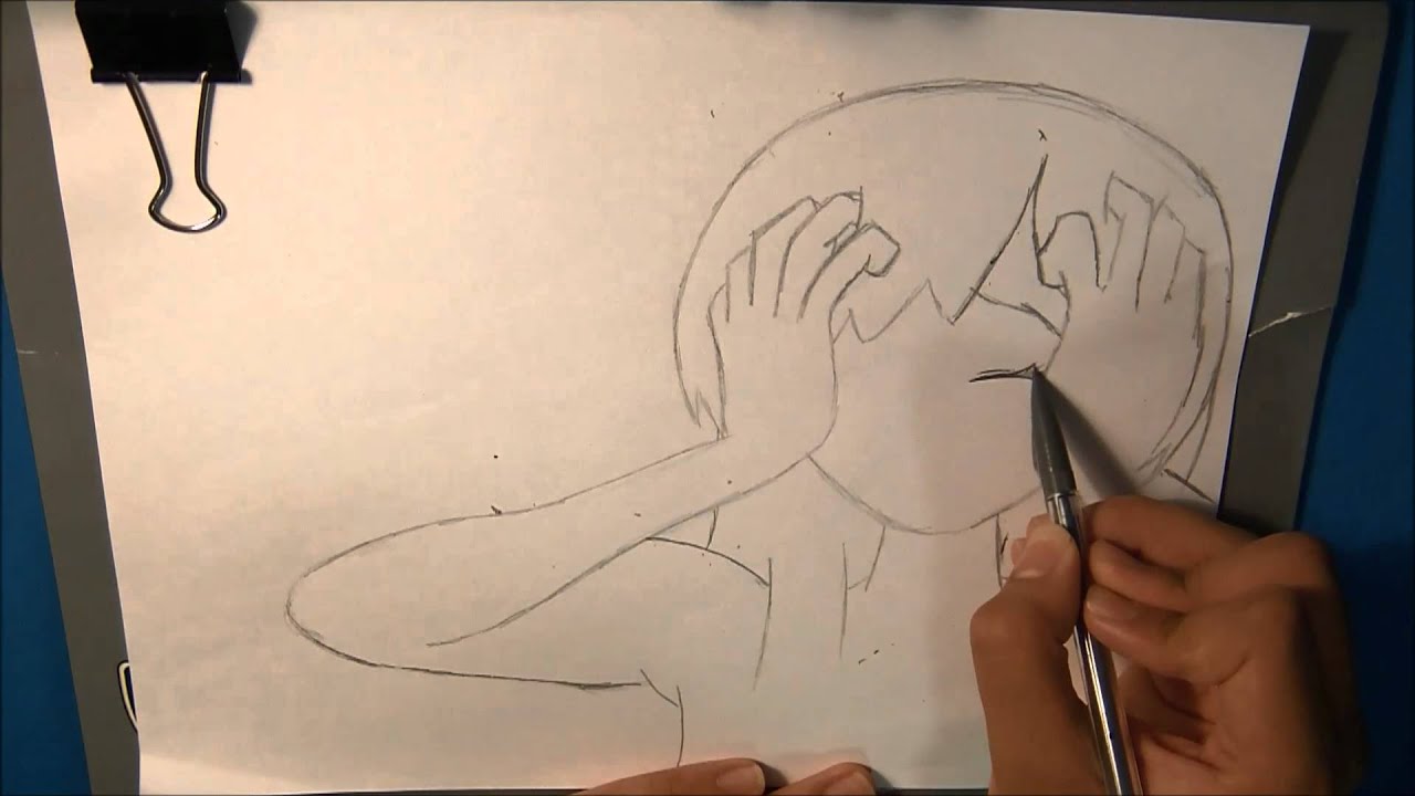 1280x720 Drawing Sketch Crying Anime Girl - Crying Anime Drawing