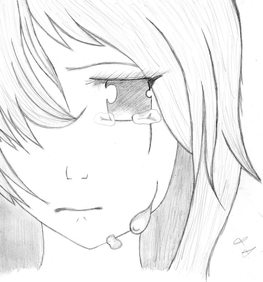 Crying Anime Girl Drawing At Paintingvalley Com Explore Collection Of