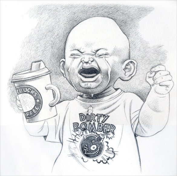 585x581 Cool Drawings Free Pdf, Format Download Free Premium - Crying Baby Drawing
