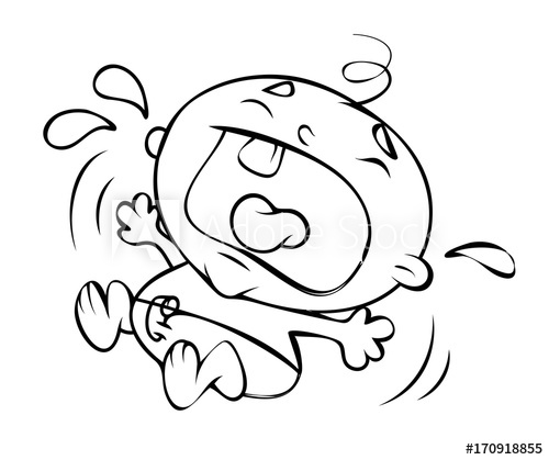 500x419 Crying Baby Drawing Vector - Crying Baby Drawing