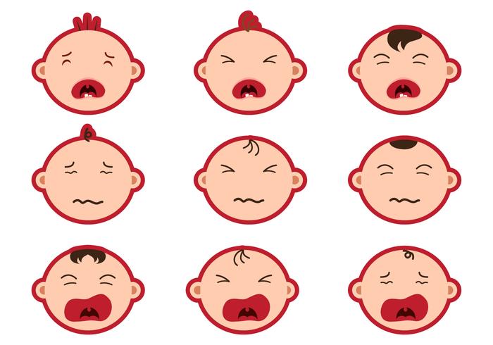 700x490 Crying Baby Face Sticker Vectors Stock Images - Crying Baby Drawing