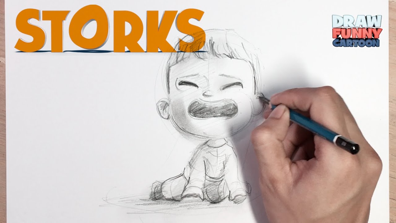 1280x720 how to draw crying baby from the storks movie - Crying Baby Drawing