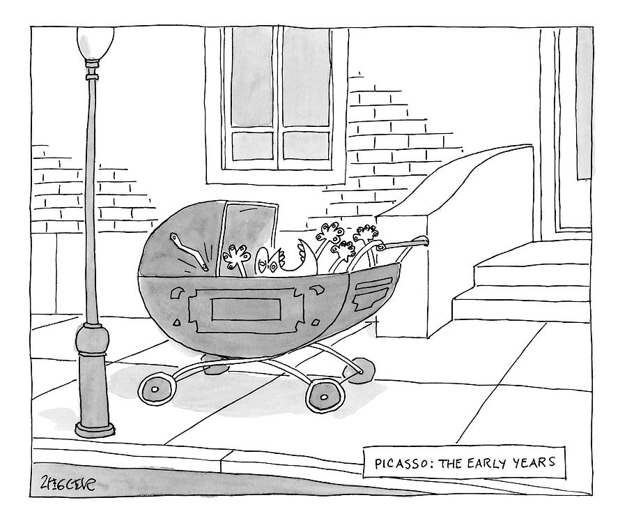 900x750 A Perambulator Containing A Crying Baby Picasso Drawing - Crying Baby Drawing