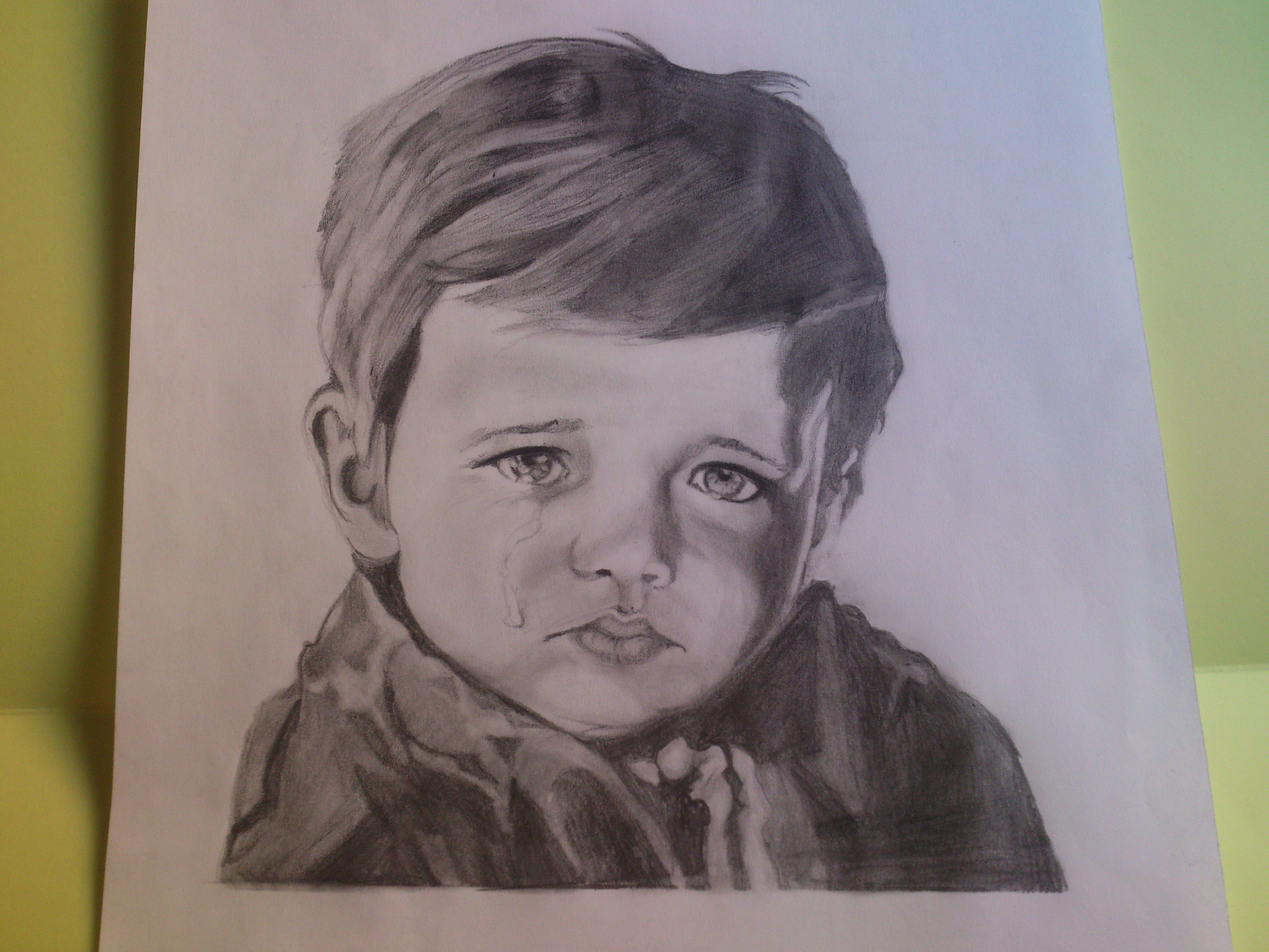 4000x3000 Pencil Drawing Art The Crying Boy For Steemit - Crying Boy Drawing