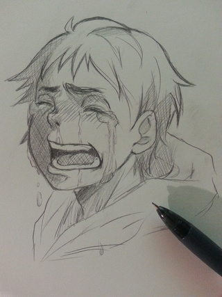 320x427 Crying Boy And Just My Feelings For Death Note - Crying Boy Drawing