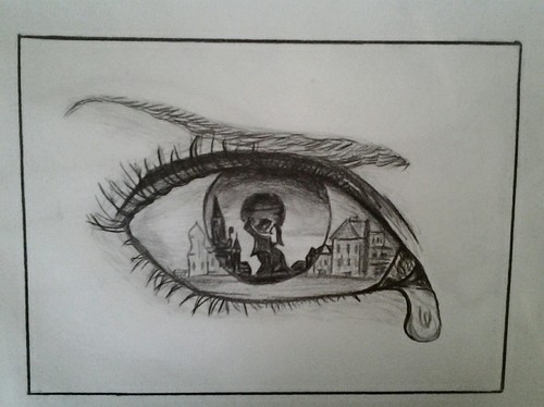 500x374 Drawing Crying Eye Discovered - Crying Drawing