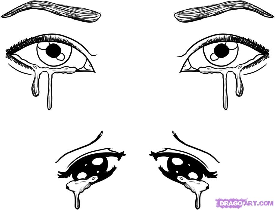 915x698 How To Draw Eyes Crying Hairstyle - Crying Drawing