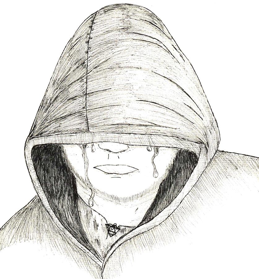 837x900 Crying Hood Drawing - Crying Drawing