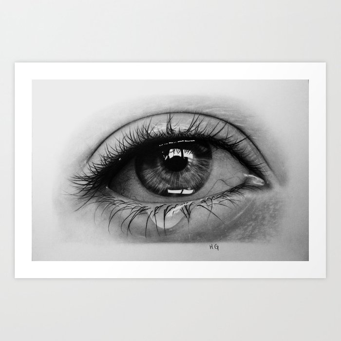 700x700 Crying Eye Drawing Art Print - Crying Eye Drawing