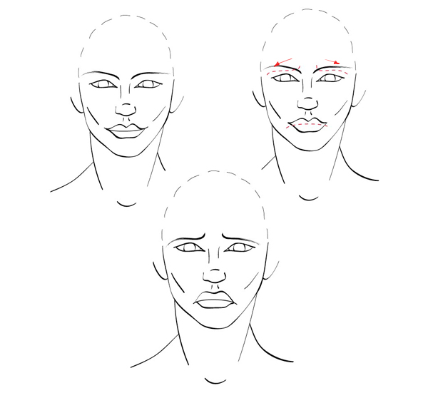 600x551 quick tip how to draw facial expressions to show emotion - Crying Face Drawing