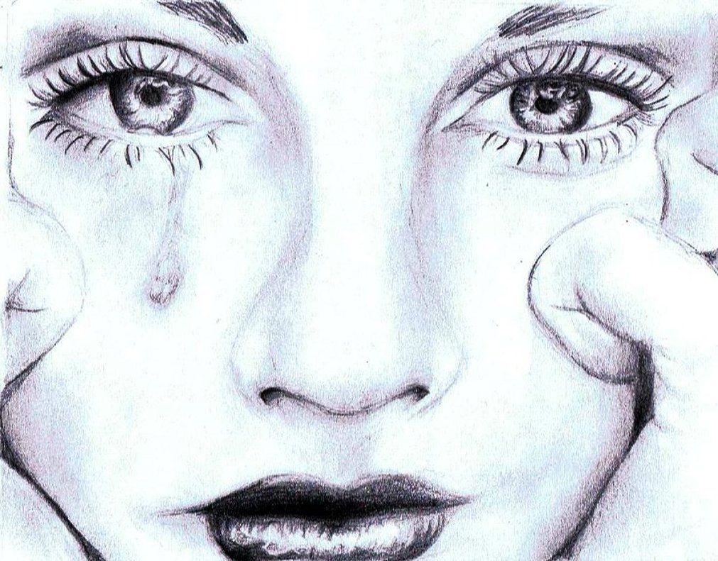 1011x791 Girl Crying ' - Crying Face Drawing