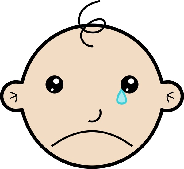 600x551 Baby Crying Free Vector In Open Office Drawing - Crying Face Drawing