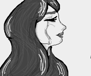 300x250 the sad lady cries, for she is greyscale drawing - Crying Lady Drawing