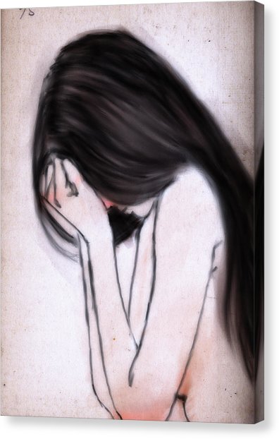 396x622 Woman Crying Canvas Prints Fine Art America - Crying Lady Drawing