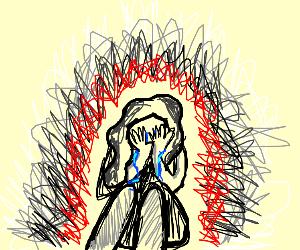 300x250 Crying Lady Drawing - Crying Lady Drawing