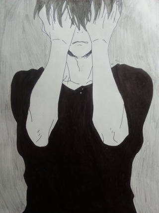 320x427 I Used A Reference For This Drawing - Crying Man Drawing