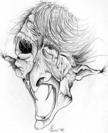 375x462 The Scream Drawing - Crying Man Drawing