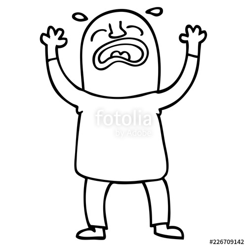 500x500 Line Drawing Cartoon Crying Man Stock Image And Royalty Free - Crying Man Drawing