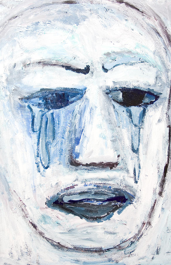 583x900 Crying Man Painting - Crying Man Drawing