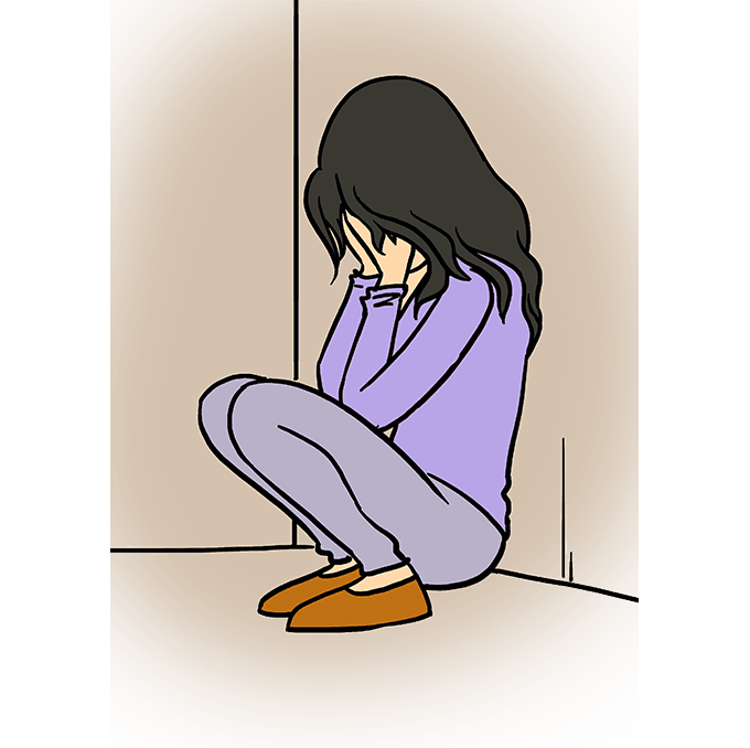 680x678 How To Draw A Sad Girl Crying - Crying Person Drawing