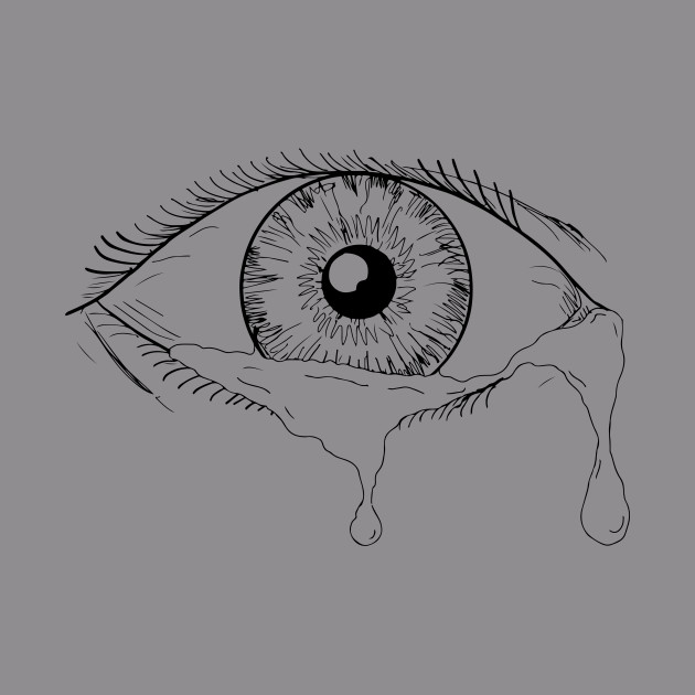 630x630 Human Eye Crying Tears Flowing Drawing - Crying Person Drawing