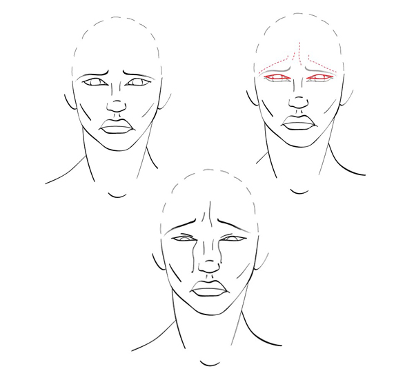 600x551 quick tip how to draw facial expressions to show emotion - Crying Person Drawing
