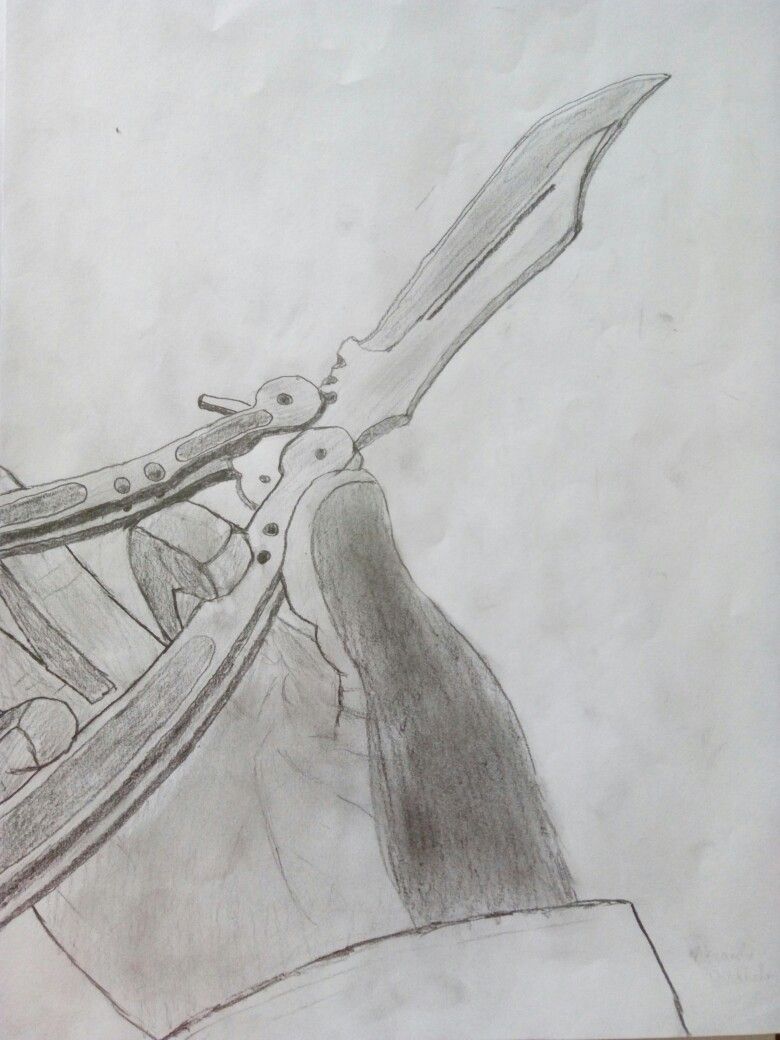 780x1040 Drawing Of A Butterfly Knife From Csgo Stencil Drawings - Csgo Drawing