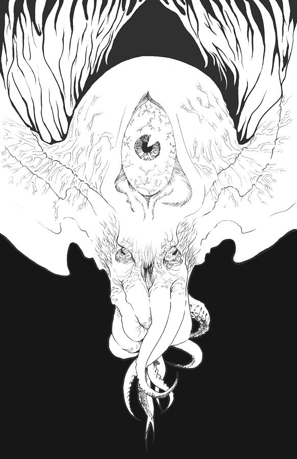 582x900 Cthulhu Drawing - Cthulhu Drawing