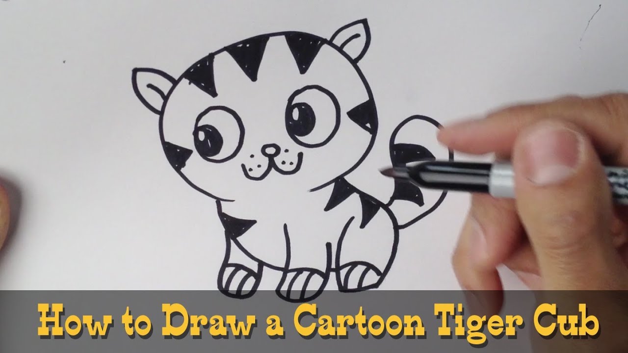 1280x720 How To Draw A Tiger Cub - Cub Drawing
