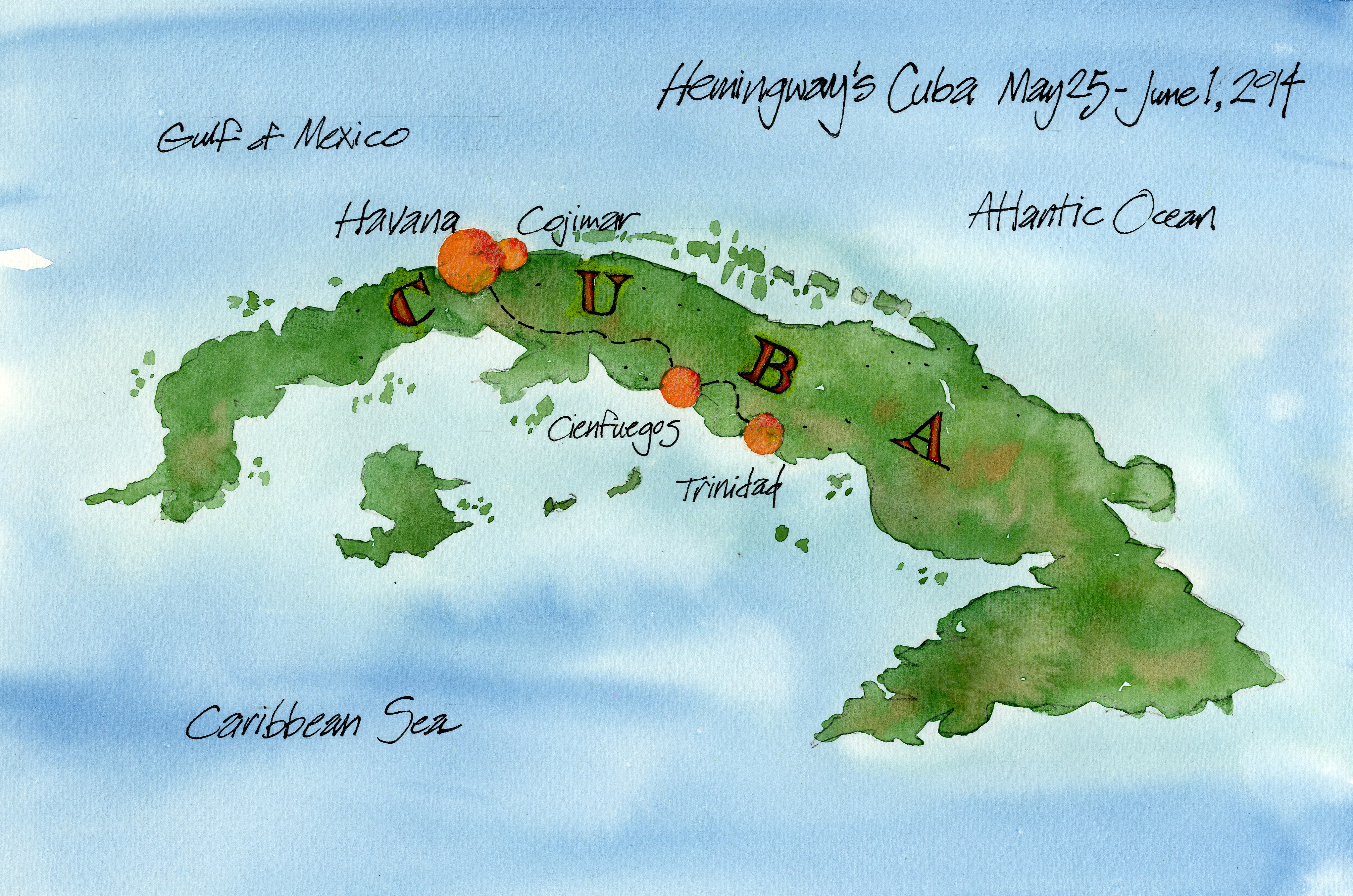4086x2707 drawing hemingway's cuba - Cuba Drawing