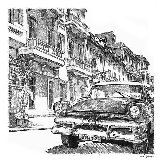 550x550 havana cuba sketch posters - Cuba Drawing