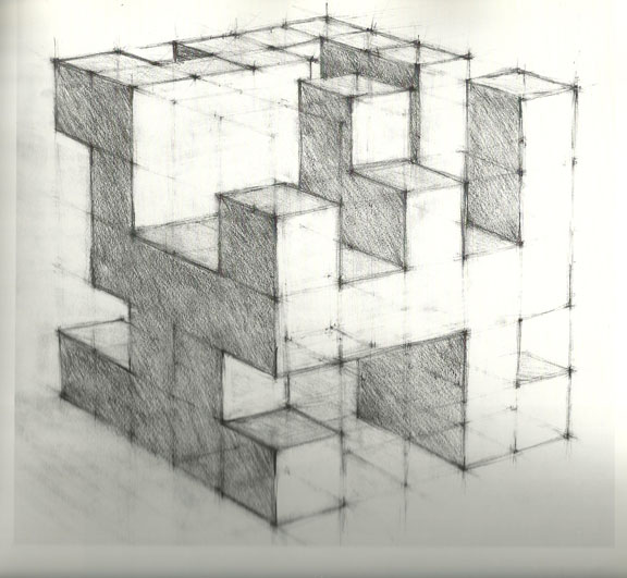 576x531 Looking - Cube Drawing