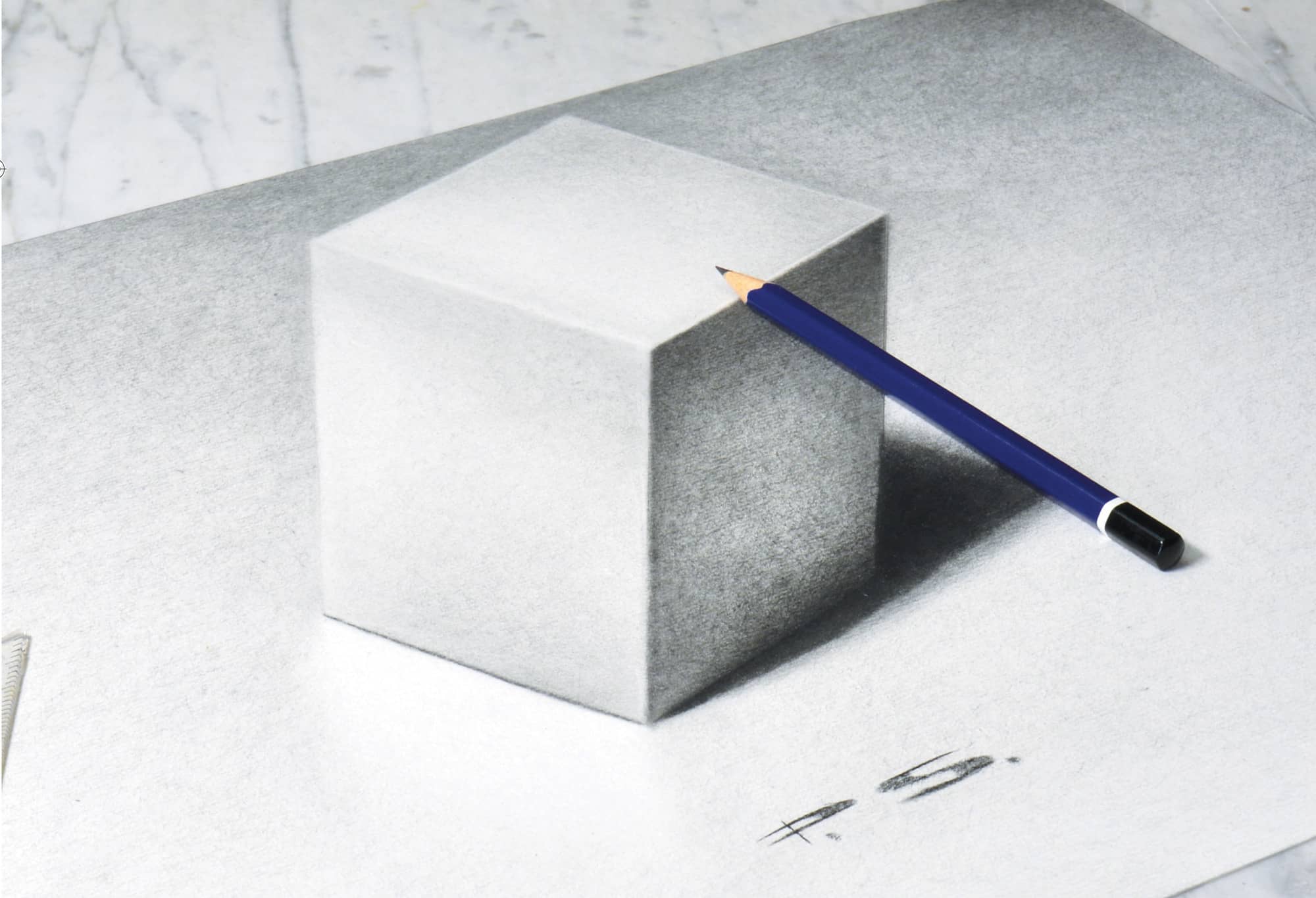 2000x1366 Cube - Cube Drawing