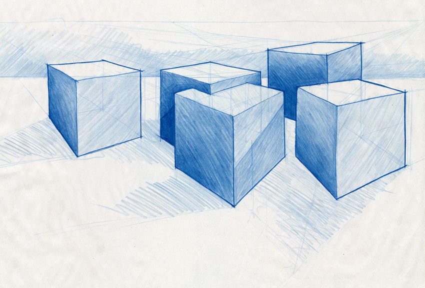 850x576 Cube Sketch Drawing Skill - Cube Drawing