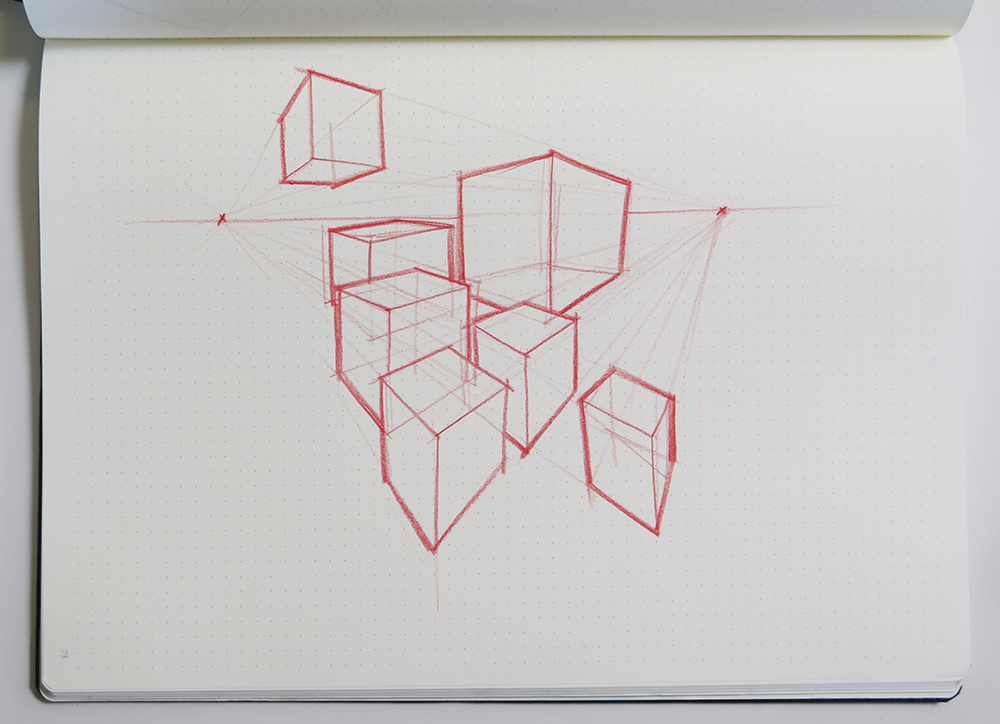 1000x724 How To Draw Perspective For Makers Steps - Cube Perspective Drawing