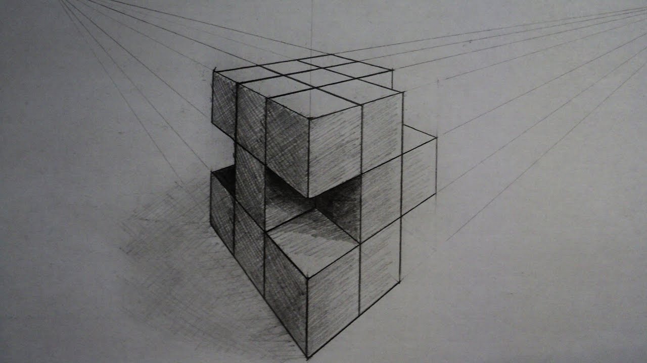 1280x720 How To Draw - Cube Perspective Drawing