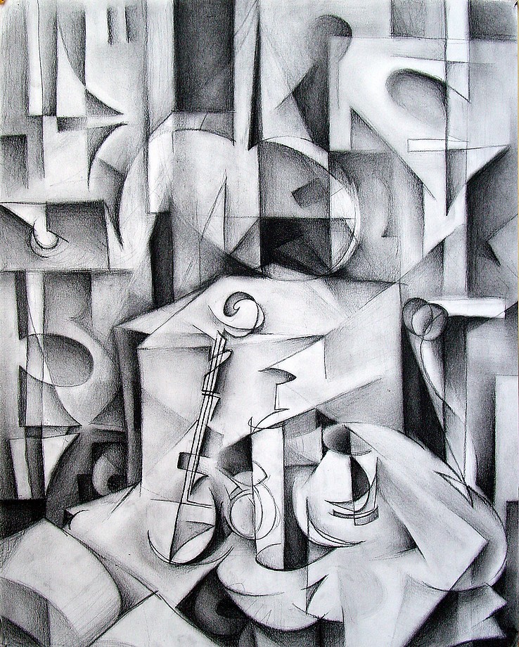 738x920 cubist or surrealist drawing passart - Cubism Drawing