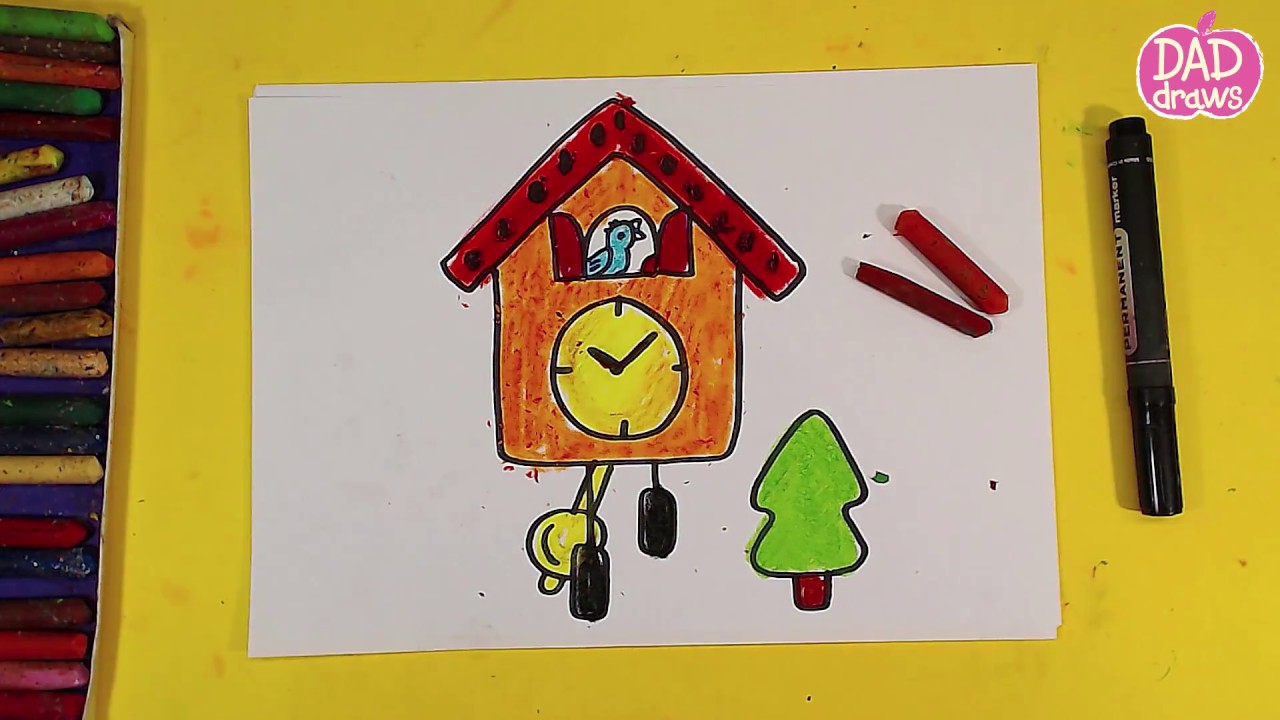 1280x720 how to draw a cuckoo clock - Cuckoo Clock Drawing