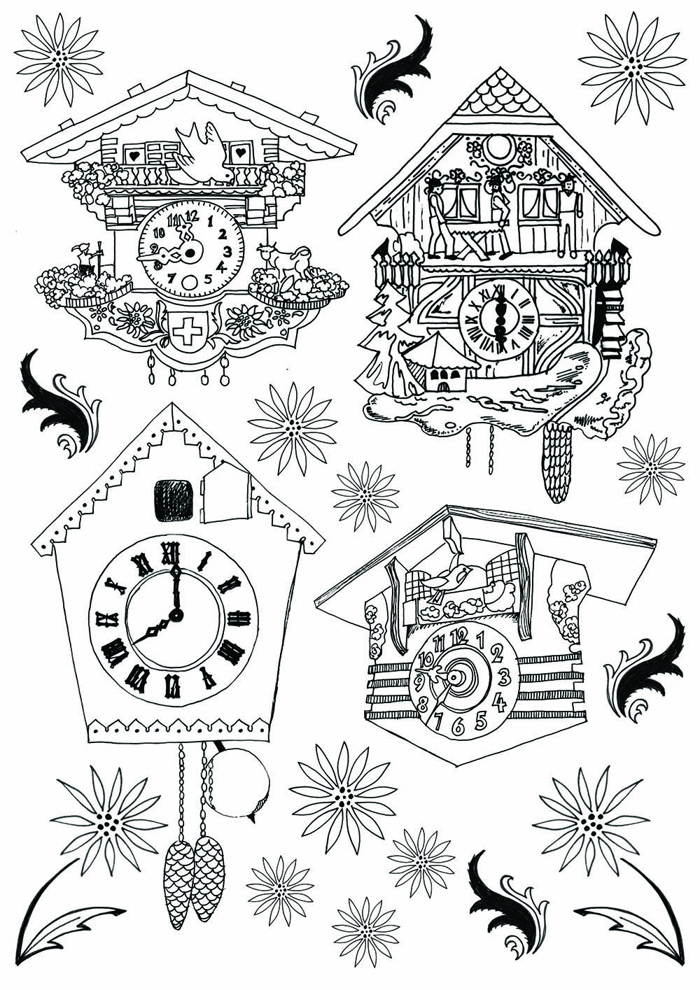 1000x1415 cuckoo clock drawing s is for scribble - Cuckoo Clock Drawing